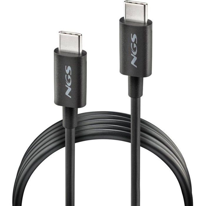 NGS Cable USB-C a USB-C ZYRO 60W-1 de 1m, 60W, Negro